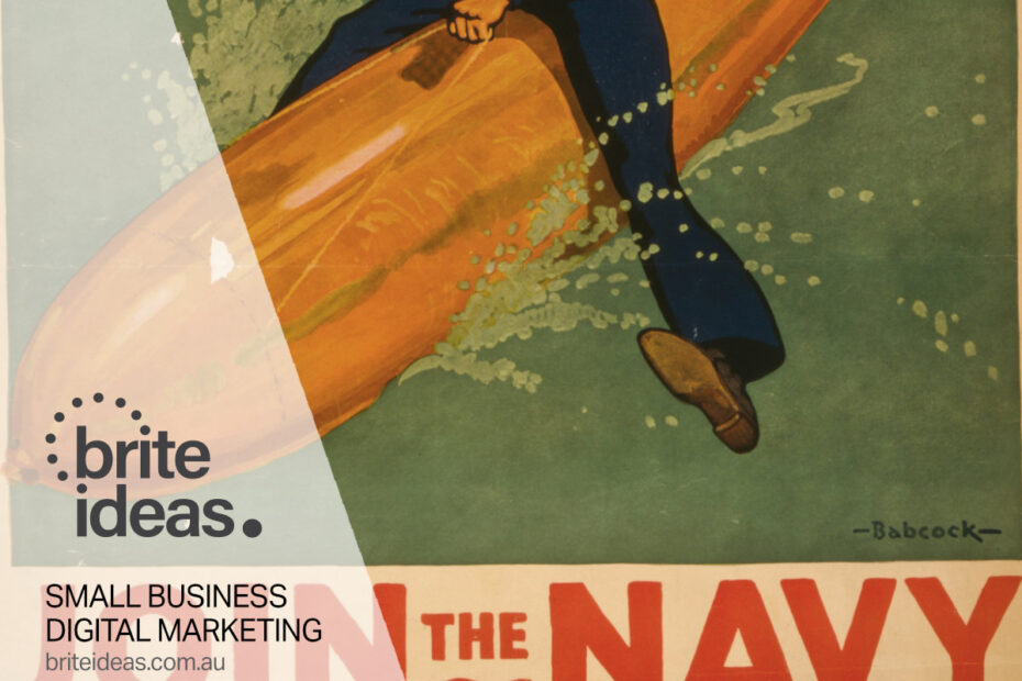 Modern propaganda-style marketing design by Brite Ideas